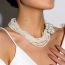 Fashion White Pearl Beaded Multi-layered Necklace