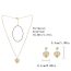 Fashion Gold Metal Diamond Love Necklace And Earrings Set