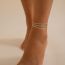 Fashion 01 Gold 0864 Copper Geometric Chain Anklet