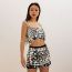 Fashion 03 White K 1634 Geometric Sequin Tank Top Skirt