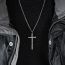 Fashion Ancient Silver +pl005 Chain 3mm*60mm Stainless Steel Cross Necklace