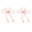 Fashion Transparent Yellow Colorful Rice Bead Bow Earrings