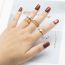 Fashion A Gold Plated Copper Multi-layered Open Ring With Diamonds