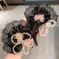 Fashion Large Single Bead Ribbon Lace Pleated Hair Tie