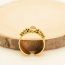 Fashion Gold-natural Stone Titanium Steel Geometric Natural Stone Open Ring