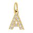 Fashion Golden Zircon Letter H Stainless Steel Diamond 26 Letter Pendant