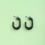 Fashion Black Stainless Steel U-shaped Earrings