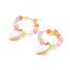 Fashion Pink Colorful Crystal Beaded Lacquered Love Earrings