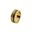 Fashion Gold Stainless Steel Diamond Round Ring