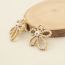 Fashion Gold Stainless Steel Pearl Flower Stud Earrings