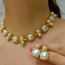 Fashion Ear Acupuncture + Necklace Set Discount Metal Pearl Square Necklace Stud Earring Set