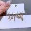 Fashion 6# Copper Inlaid Zirconium Geometric Earring Set