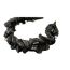 Fashion Black Mesh Pleated Bow Ruffle Headband