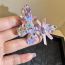 Fashion Purple Metal Diamond Butterfly Hair Clip