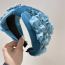 Fashion Blue Lace Flower Rhinestone Headband