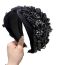 Fashion Black Lace Flower Rhinestone Headband