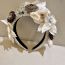 Fashion Off White Geometric Diamond Fabric Flower Headband
