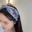 Fashion Black Knotted Fabric Wide Embroidered Headband