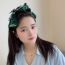 Fashion Green Sequin Double Bow Velvet Wide-brimmed Headband