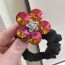 Fashion Five Stars In The Middle - Pink Crystal Flower Pleated Hair Tie