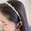 Fashion White Pearl Geometric Pearl And Diamond Thin Edge Headband