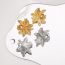 Fashion Gold Metal Floral Stud Earrings