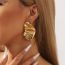 Fashion Gold Metal Pleated Irregular Earrings
