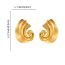 Fashion White K Alloy Spiral Semicircle Earrings