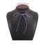 Fashion Purple Wax Braided Bow Necklace
