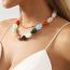 Fashion Color Resin Beaded Double Layer Necklace
