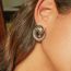 Fashion White K Spiral Pattern Horn Earrings