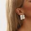 Fashion White King Metal Button Earrings