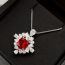 Fashion Red Copper Diamond Sunflower Necklace