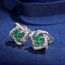 Fashion Green Copper Diamond Wrapped Earrings