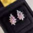 Fashion Pink Copper Diamond Geometric Stud Earrings
