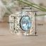 Fashion Blue Alloy Diamond Oval Ring