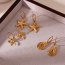 Fashion Golden 2 Titanium Steel Drop Pendant Earrings
