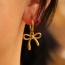 Fashion Golden 3 Titanium Steel Pentagram Pendant Earrings