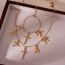Fashion Golden 2 Titanium Steel Bow Cross Pendant Bracelet