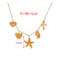 Fashion Golden 1 Titanium Steel Love Cross Starfish Pendant Necklace