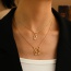 Fashion Golden 4 Copper Set With Zirconia Multiple Hearts Boy Pendant Necklace
