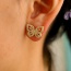 Fashion Golden 3 Copper Set Zircon Pearl Butterfly Earrings