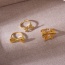 Fashion Golden 3 Copper Set Zirconia Bow Ring