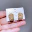 Fashion Gold Copper Inlaid Zirconium Geometric Stud Earrings