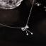 Fashion Necklace - Silver Copper Inlaid Zirconium Bow Necklace