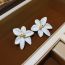 Fashion White Flower Drop Oil Earrings