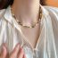 Fashion Necklace-gold-khaki (real Gold Plating) Shell Beaded Pearl Necklace