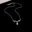 Fashion Necklace - Silver Copper Diamond Square Necklace