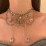 Fashion Necklace - Silver Butterfly Love Diamond Drop Necklace