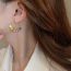 Fashion Earrings - Gold (real Gold Plating) Round Glass Bead Earrings